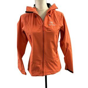 ArcTeryx Womens Orange Hooded Rain Shell Jacket XS